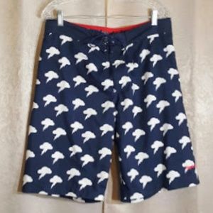 UK Brand Board Shorts sz L Lightning Clouds